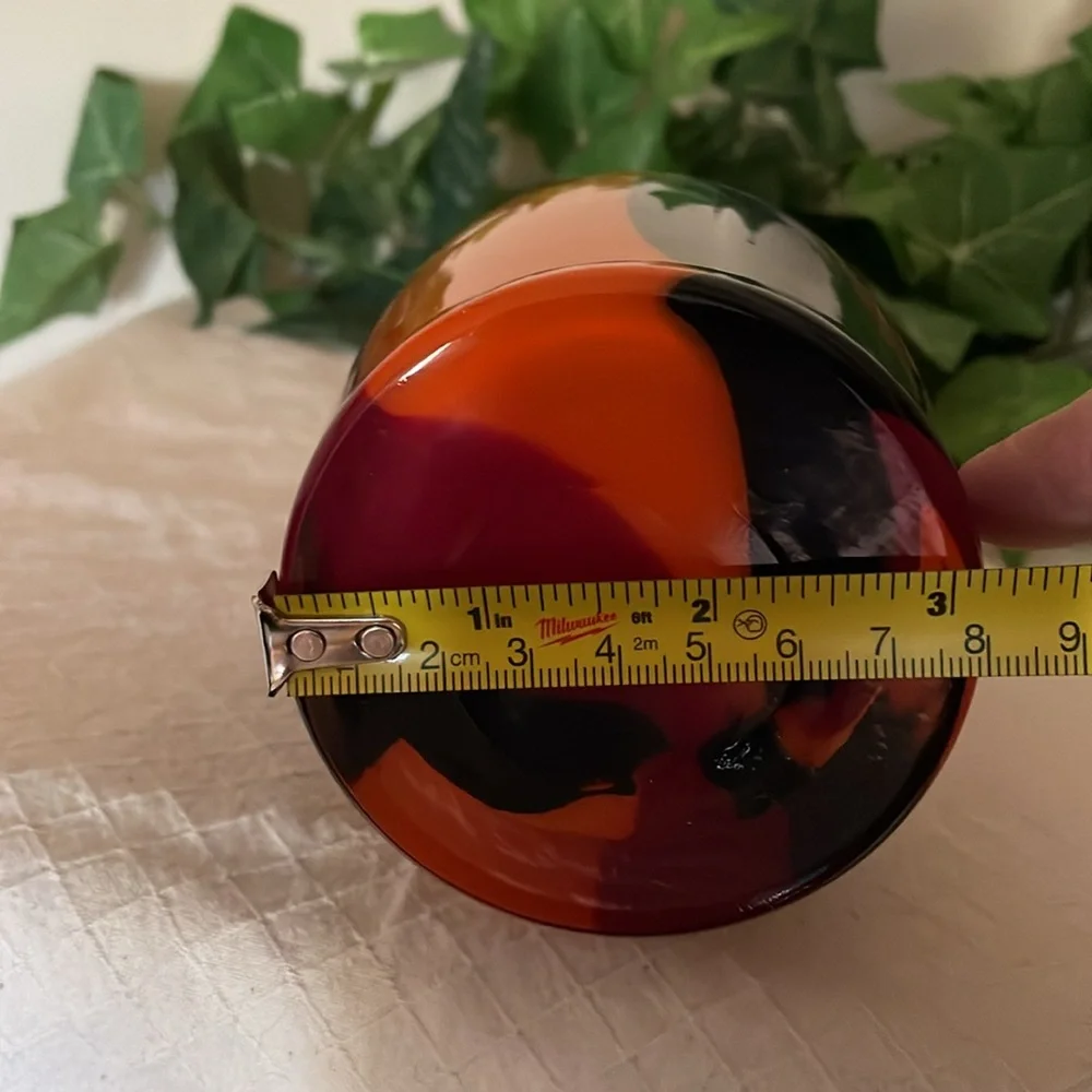 Exquisite Vintage Murano Cased Tri-Colored Striped Vase! - Picture 14 of 15